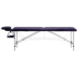 Vidaxl Massage table Collapsible 2 Zones Aluminum Purple