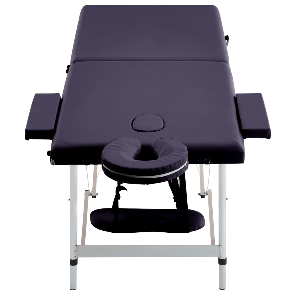 Vidaxl Massage Table Sammenfoldelig 2 zoner Aluminium lilla