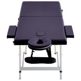 Vidaxl Massage Table Tableable 2 Zonen Aluminium Purple