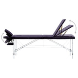 Table de massage vidaxl pliable 3 zones en aluminium violet