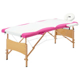 Vidaxl Massage Table Colppecibile 2 zone Bianco e rosa