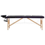 Vidaxl Massage Table Colpoble 3 zone Bianco e viola