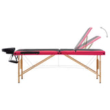 Vidaxl Massage Table Colpoble 3 zone Bianco e rosa