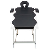 Vidaxl Massage Table Colpottibile 2 zone in alluminio bianco e nero