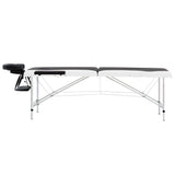 Vidaxl Massage Table Sammenfoldelig 2 zoner Aluminium Sort og hvid