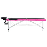 Table de massage vidaxl pliable 2 zones en aluminium noir et rose