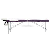 Vidaxl Massage Table Colpobile 2 zone in alluminio bianco e viola