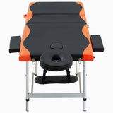 Vidaxl Massage table Collapsible 3 Zones Aluminum Black and Orange