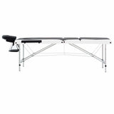 Vidaxl Massage Table Sammenfoldelig 3 zoner Aluminium Sort og hvid