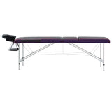 Vidaxl Massage Table Colpobile 3 zone in alluminio nero e viola