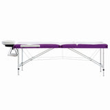 Vidaxl Massage Table TableableBable 3 Zonen Aluminium wäiss a purpur