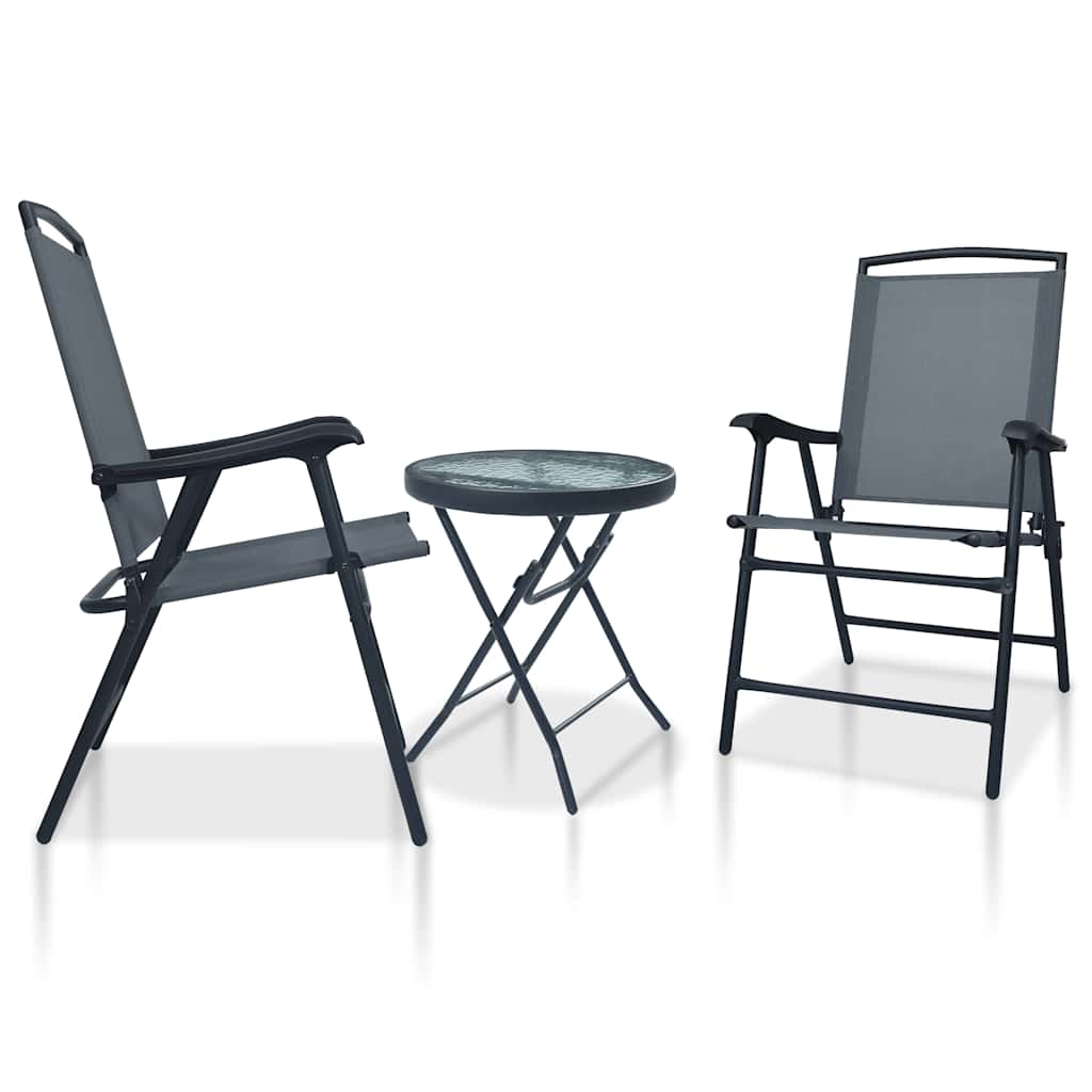 Vidaxl 3-delige bistroset staal grijs