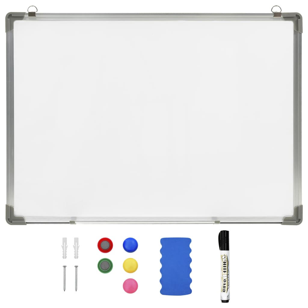 Vidaxl Whiteboard Magnetic 70x50 cm Stahlweiß