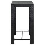 Vidaxl tuinbartafel 100x60,5x110,5 cm poly rattan zwart