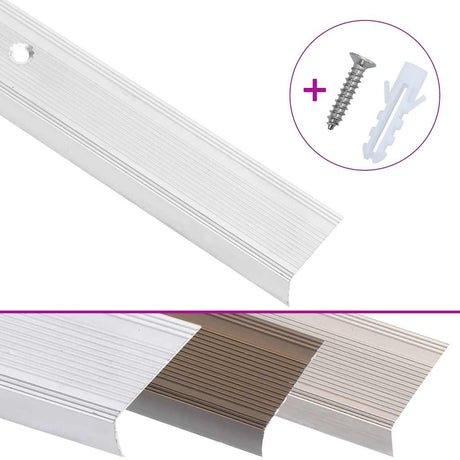 Vidaxl trapneuzen l-vormig 15 st 90 cm aluminium zilverkleurig