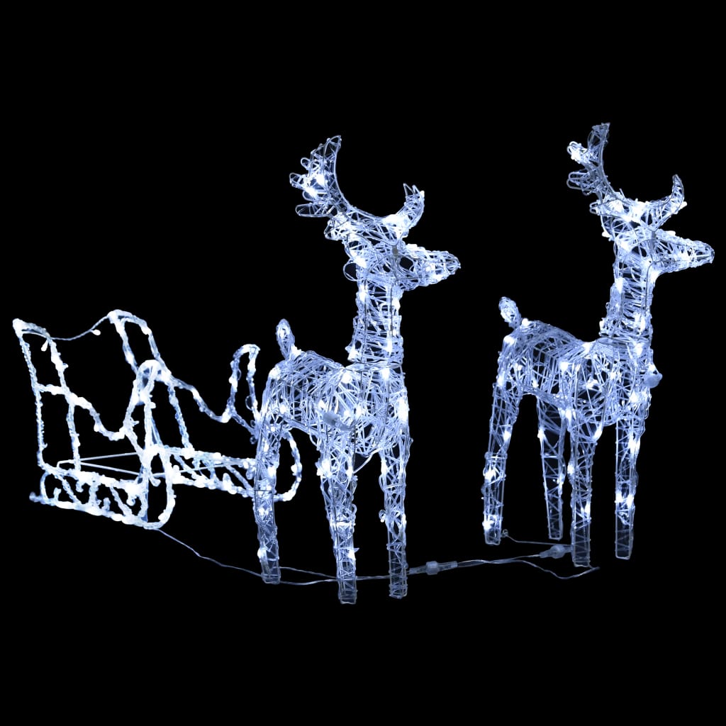 Décorations de Noël vidaxl renne et manche 160 LEDS 130 cm acrylique