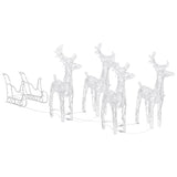 Vidaxl Christmas Decoration Reindeer and Sled 280x28x55 cm Acrylic