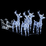 Vidaxl Christmas Decoration Renideer i sanki 280x28x55 cm akryl