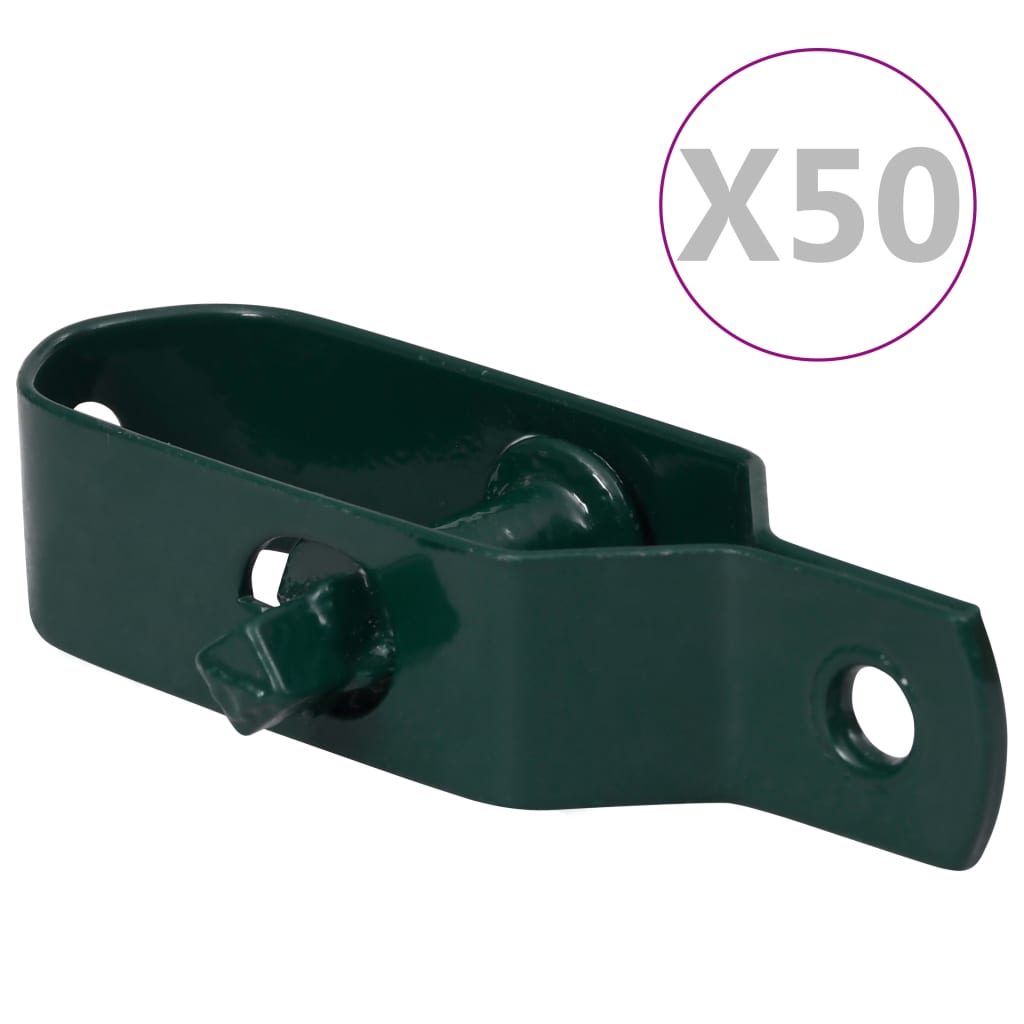 Tensioneri del filo Vidaxl 50 PC 100 mm in acciaio verde