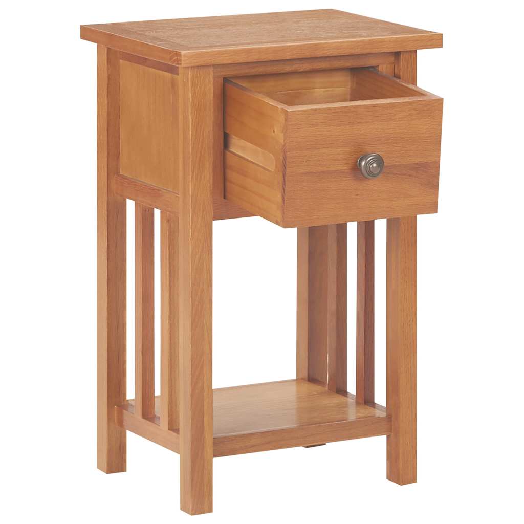 Vidaxl bijzettafel met lade 35x27x55 cm massief eikenhout