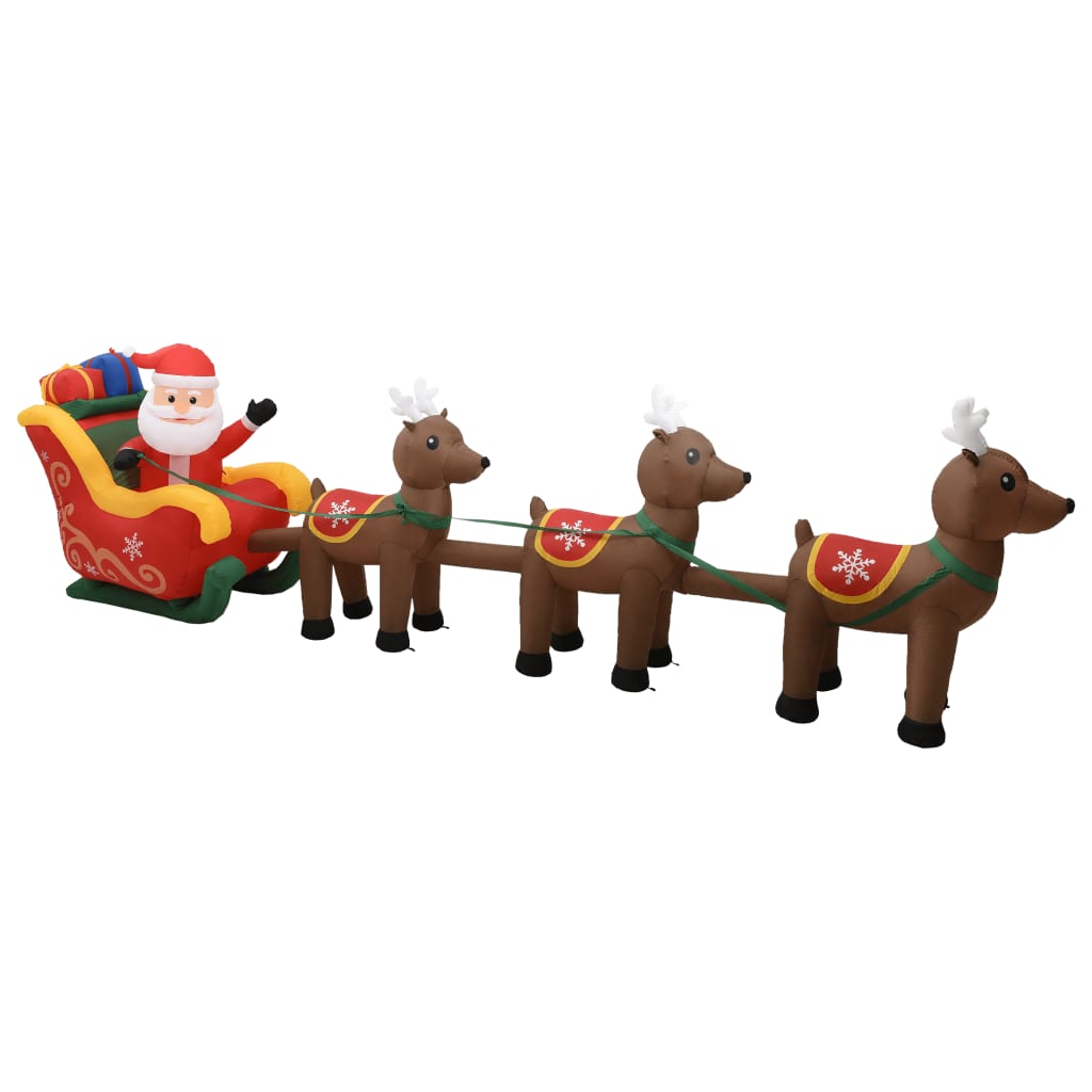 Vidaxl Christmas decoration inflatable Santa Claus and Reindeer LED 490 cm