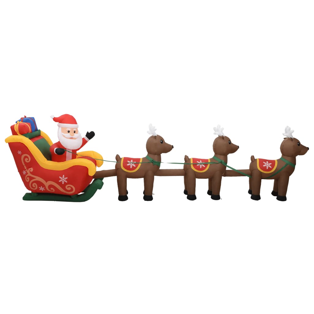 Vidaxl Christmas decoration inflatable Santa Claus and Reindeer LED 490 cm