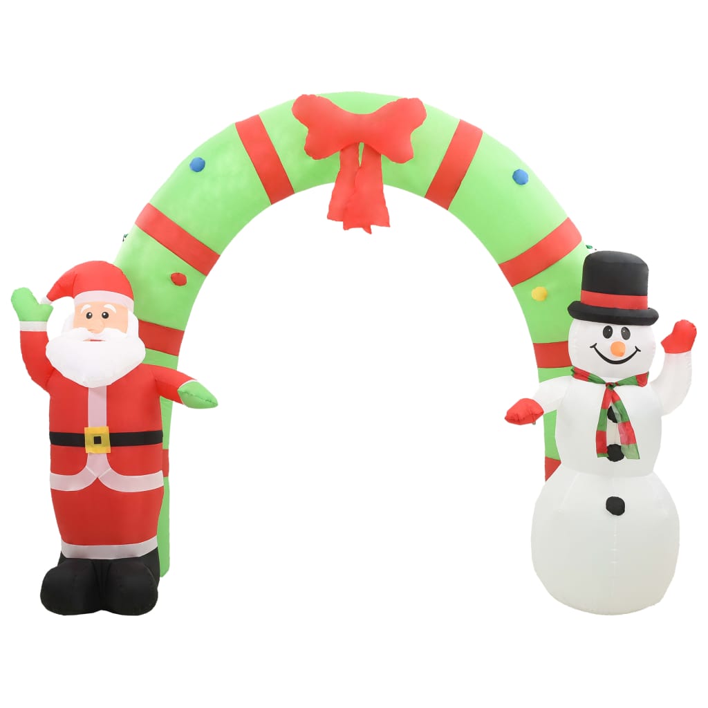 Vidaxl Christmas Arch Babbo Natale e Snowman gonfiabile LED 223 cm