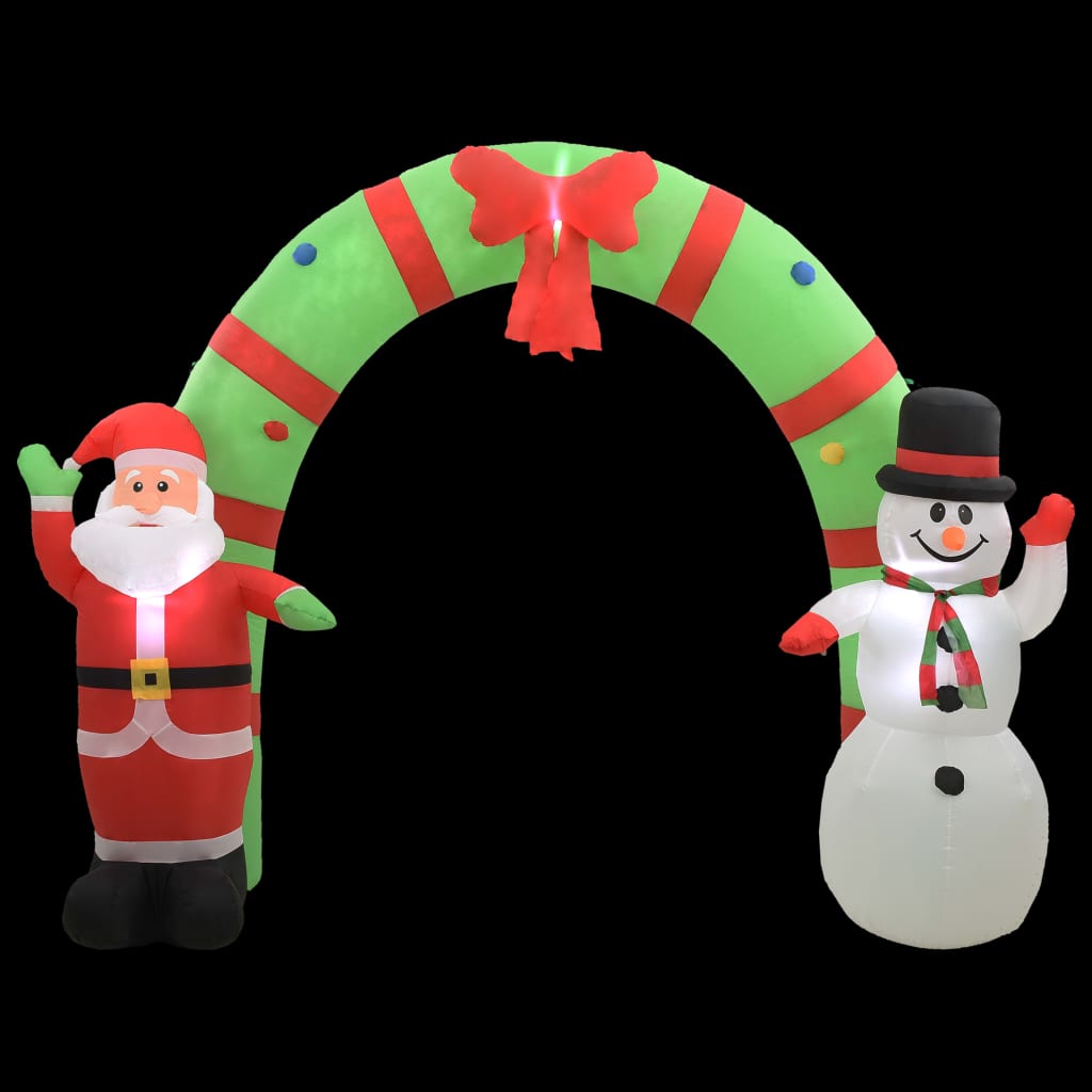 Vidaxl Christmas Arch Santa Claus og Snowman Inflatable LED 223 cm