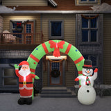 Vidaxl Christmas Arch Santa Claus i Snowman nadmuchiwa LED 223 cm