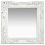 Vidaxl Wall Mirror Barroque Style 40x40 cm White