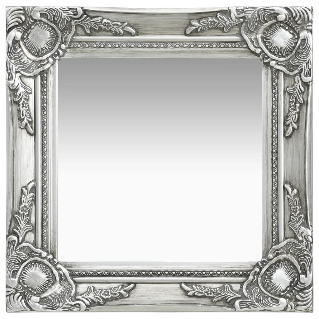 Vidaxl Wall Mirror Baroque Style 40x40 cm sølvfarget