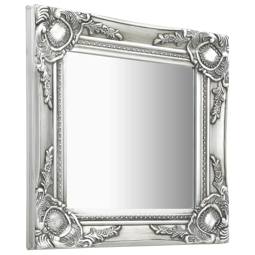 Vidaxl Wall Mirror Baroque Style 40x40 cm sølvfarvet