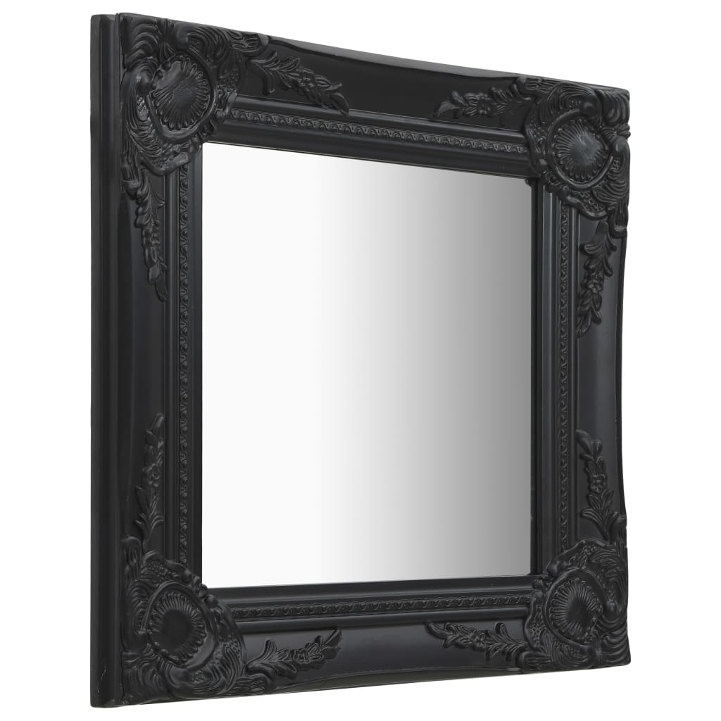 Vidaxl Specchio da parete in stile barocco 40x40 cm nero