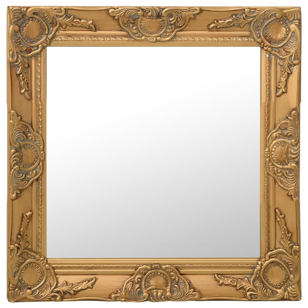 Vidaxl Wall Mirror Baroque Style 50x50 cm gullfarget