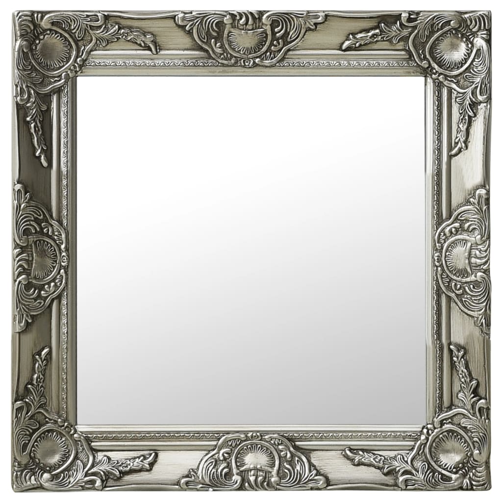 Vidaxl Wall Mirror Baroque Style 50x50 cm sølvfarget