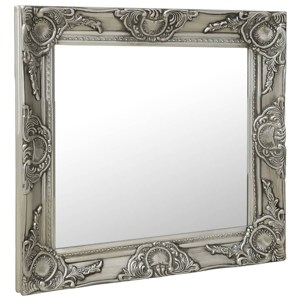 Vidaxl Wall Mirror Baroque stil 50x50 cm sølvfarvet