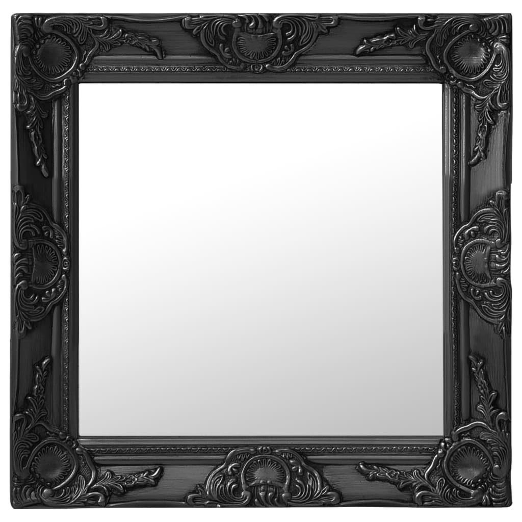 Vidaxl Wall Mirror Baroque Style 50x50 cm črna