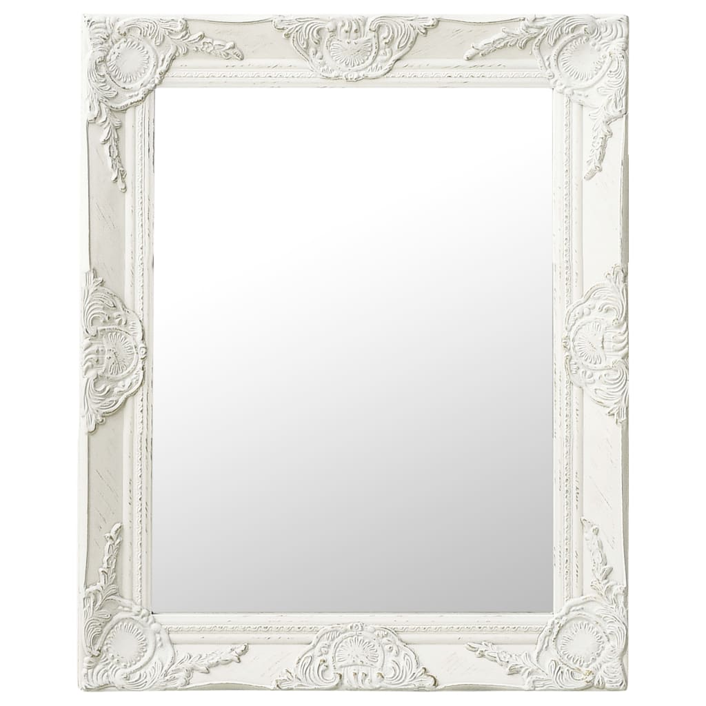 Vidaxl Wall Mirror Barock Style 50x60 cm vit