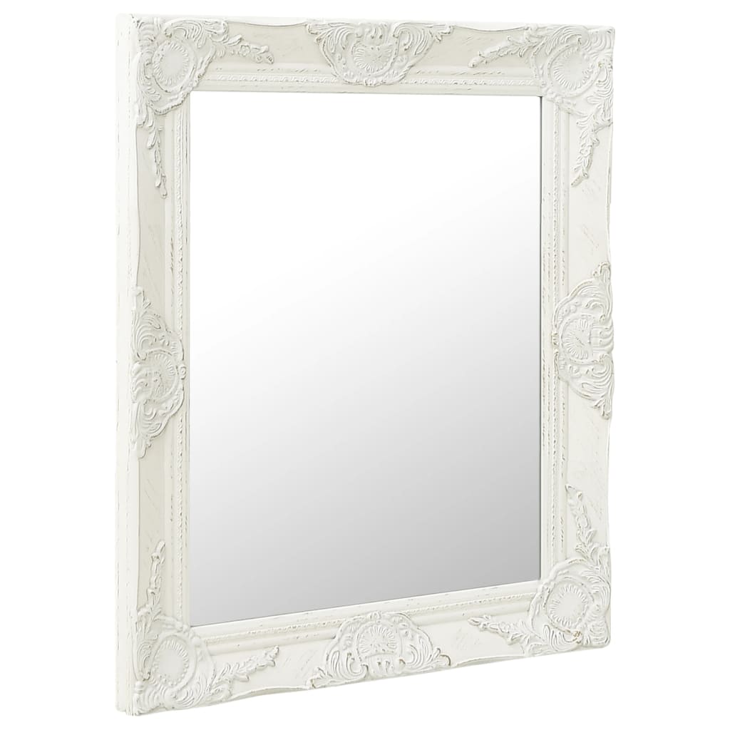 Miroir mural Vidaxl Style baroque 50x60 cm blanc