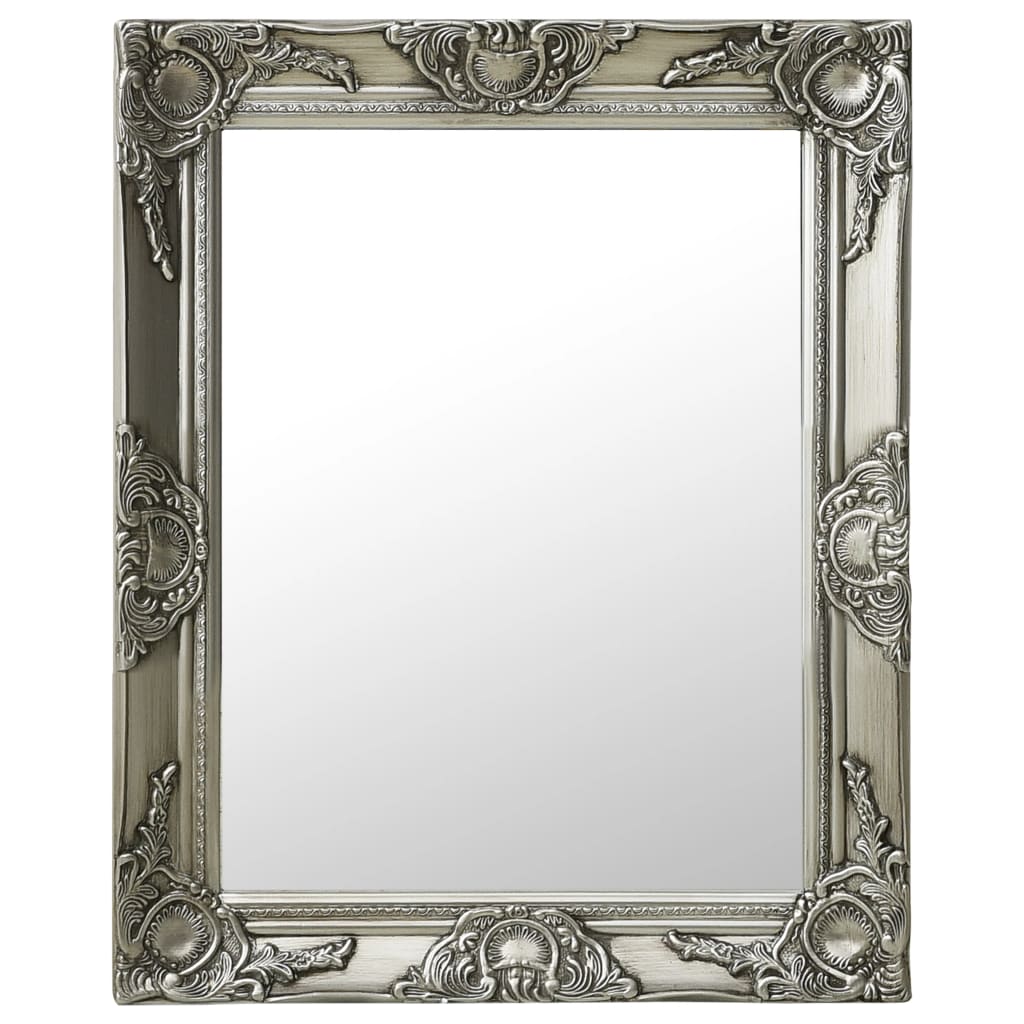 Vidaxl Wall Mirror Baroque Style 50x60 cm sølvfarget