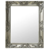 Vidaxl Wall Mirror Baroque Style 50x60 cm srebrne