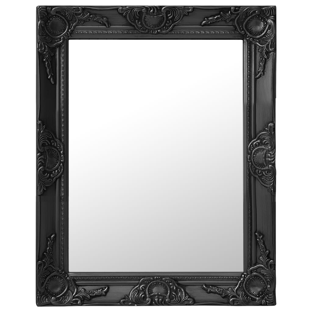 Vidaxl Specchio da parete in stile barocco 50x60 cm nero