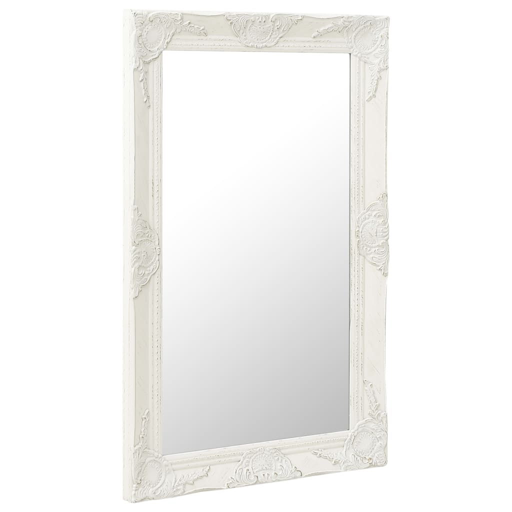 Vidaxl Wall Mirror Baroque Style 50x80 cm bílá