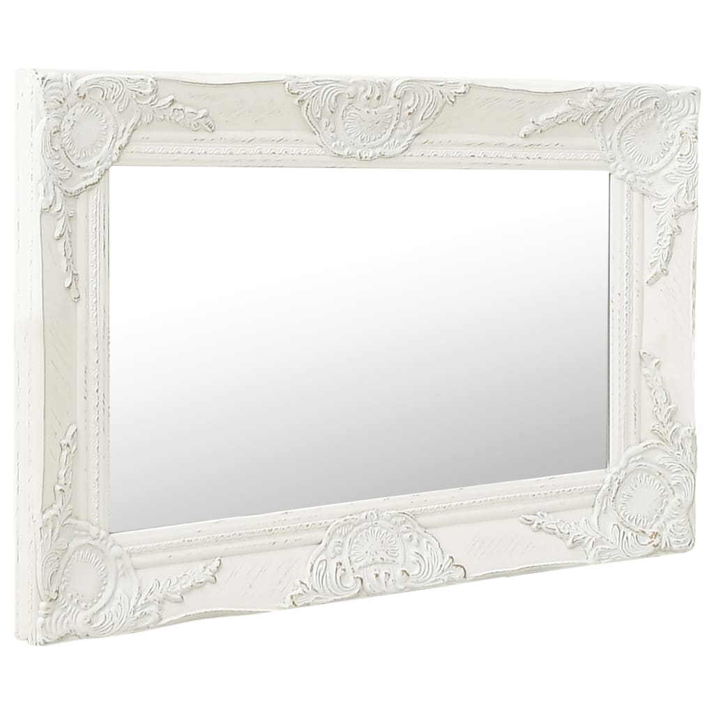 Vidaxl Wall Mirror Barroque Style 60x40 cm White