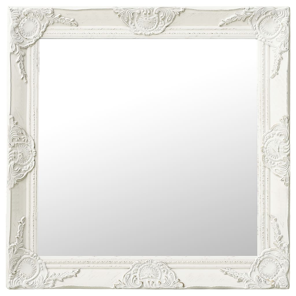 Miroir mural Vidaxl Style baroque 60x60 cm blanc