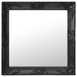 Vidaxl Specchio da parete in stile barocco 60x60 cm nero