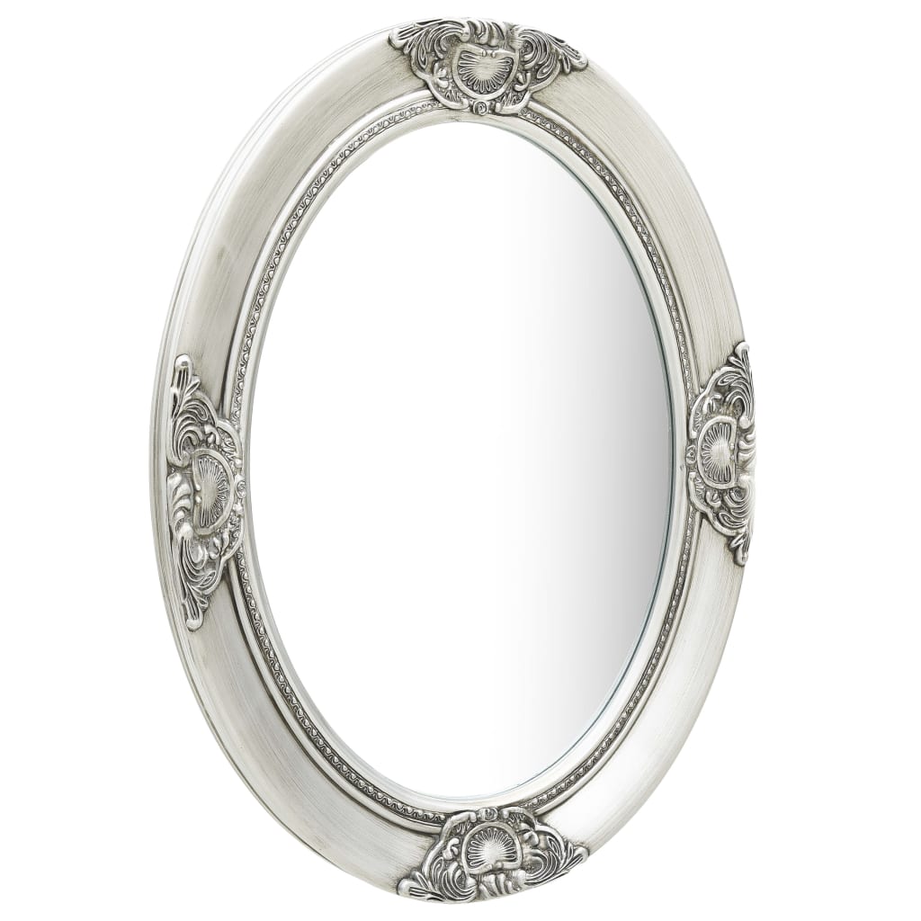 Vidaxl Wall Mirror Baroque Style 50x70 cm sølvfarvet