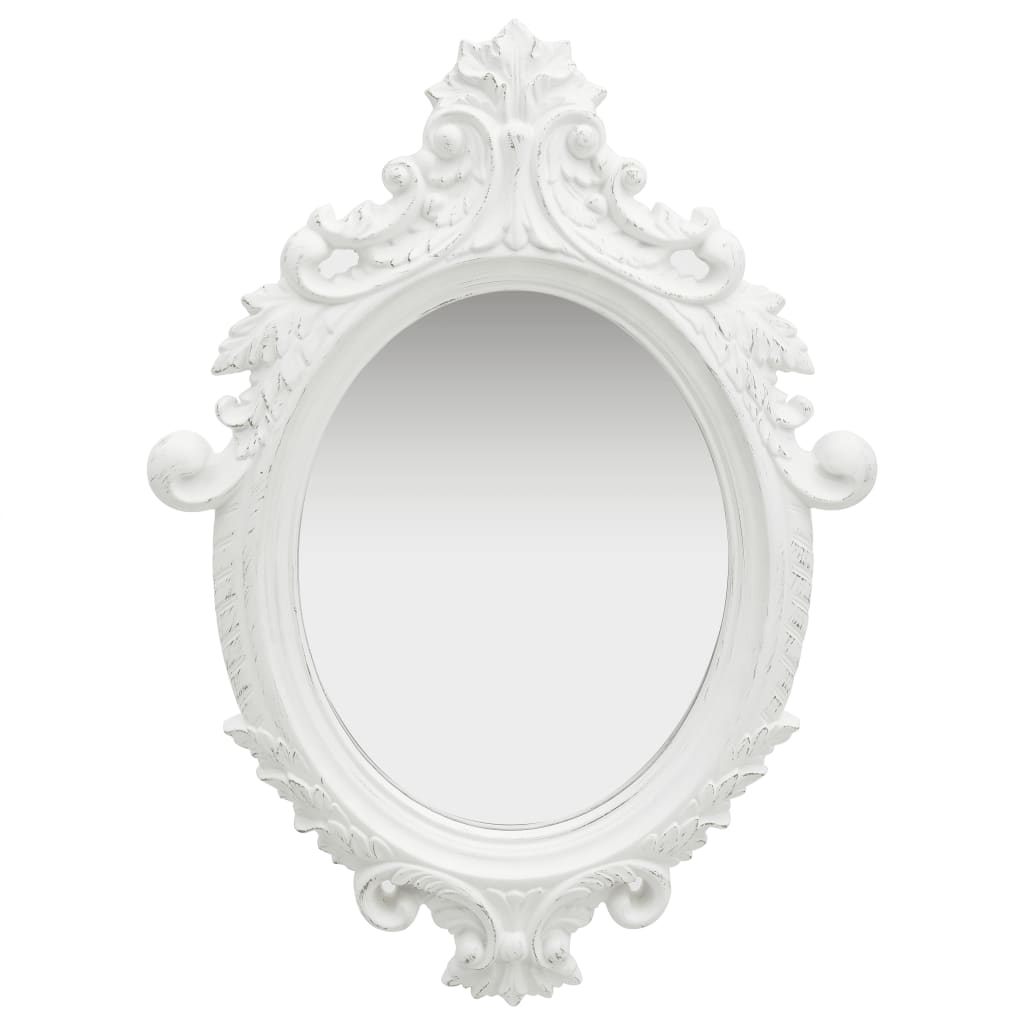 Vidaxl Wall Mirror Castle Style 56x76 cm bela