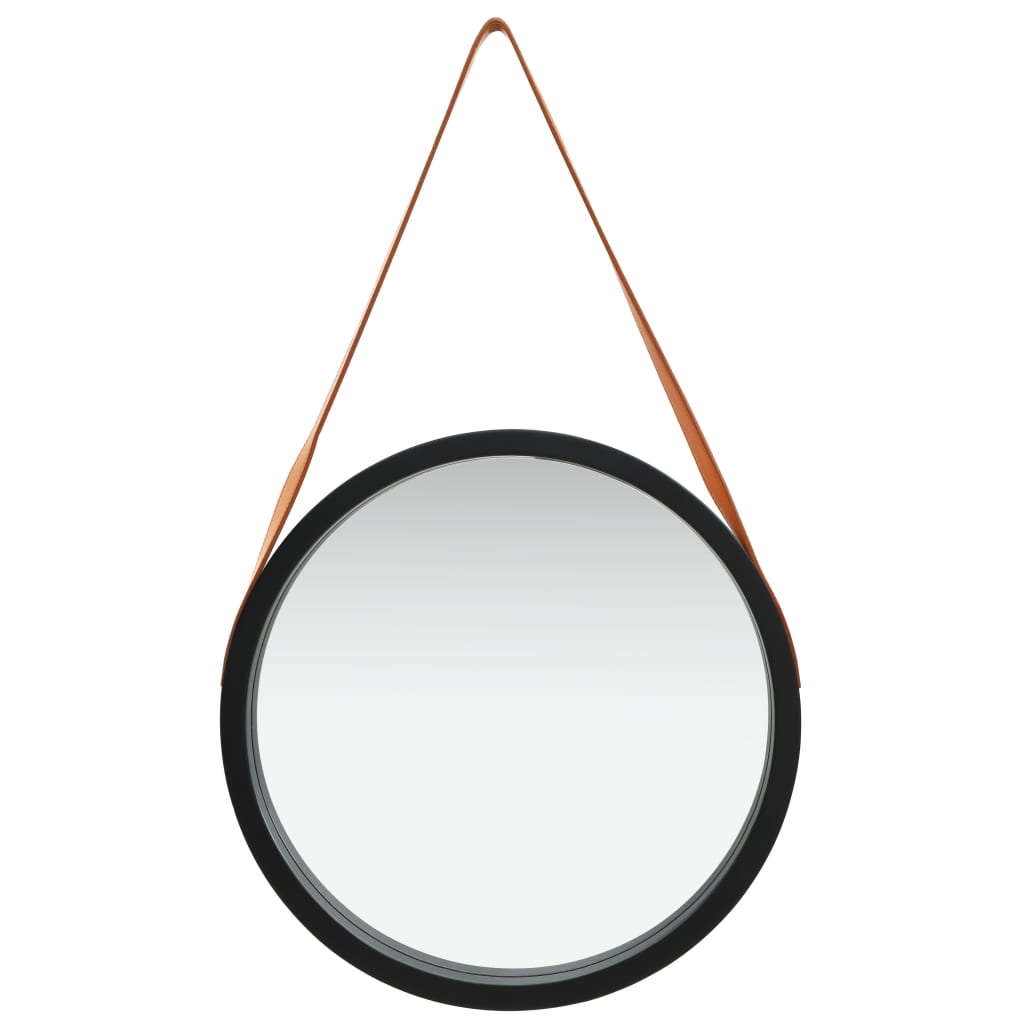 Vidaxl Wall Mirror With Band 50 Cm Black