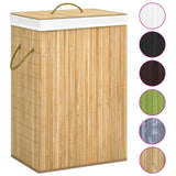 Vidaxl laundry basket with 2 compartments 72 l bamboo